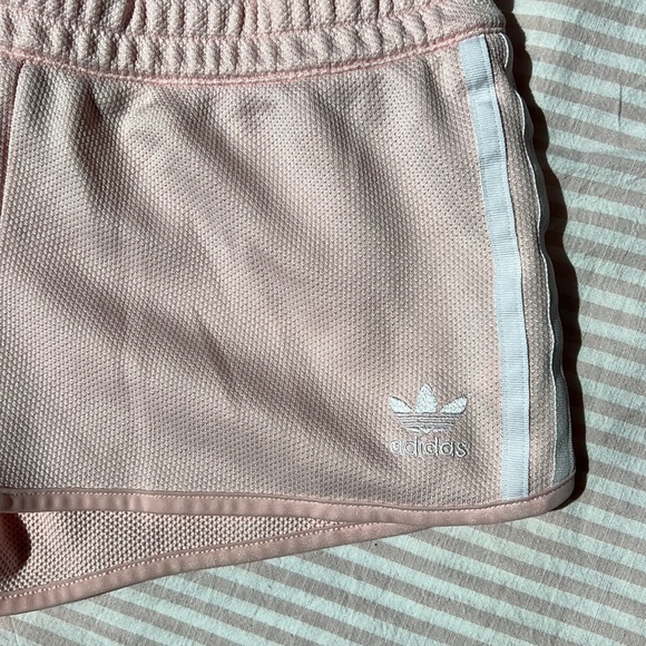 Adidas Blush Pink Stripe Shorts size small - Picture 2 of 4